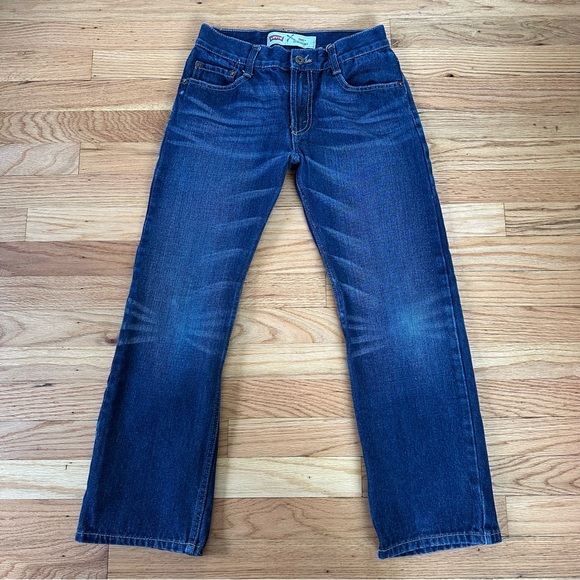 Levi’s Kids Dark Wash 505 Straight Denim Jeans Sz 12 26x26 - Picture 1 of 12